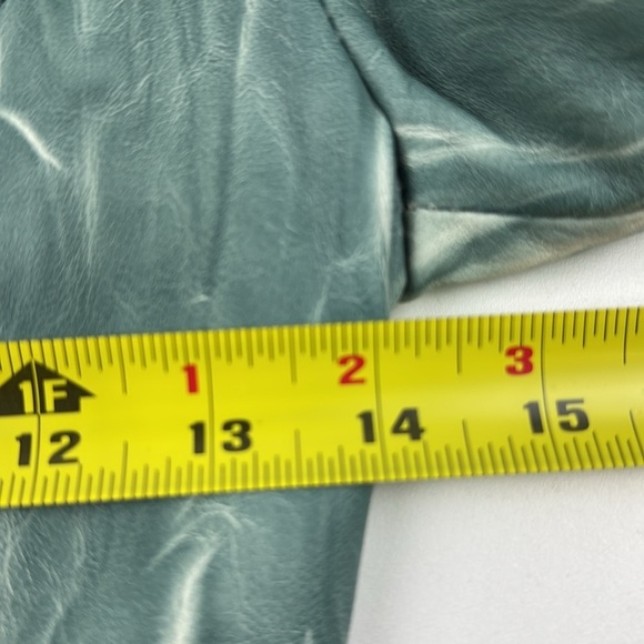 Sabani turquoise white marbled leather jacket made in Italy size xxs - Picture 6 of 15